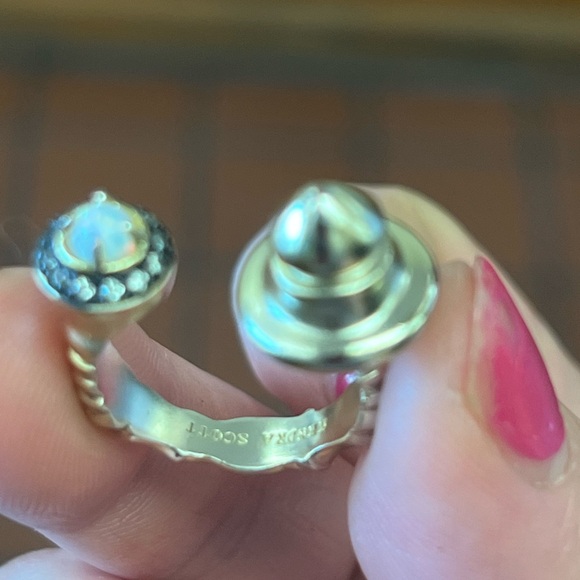 $85 Kendra Scott Branson Open Ring In Gold Tone Size 7 - Picture 10 of 12